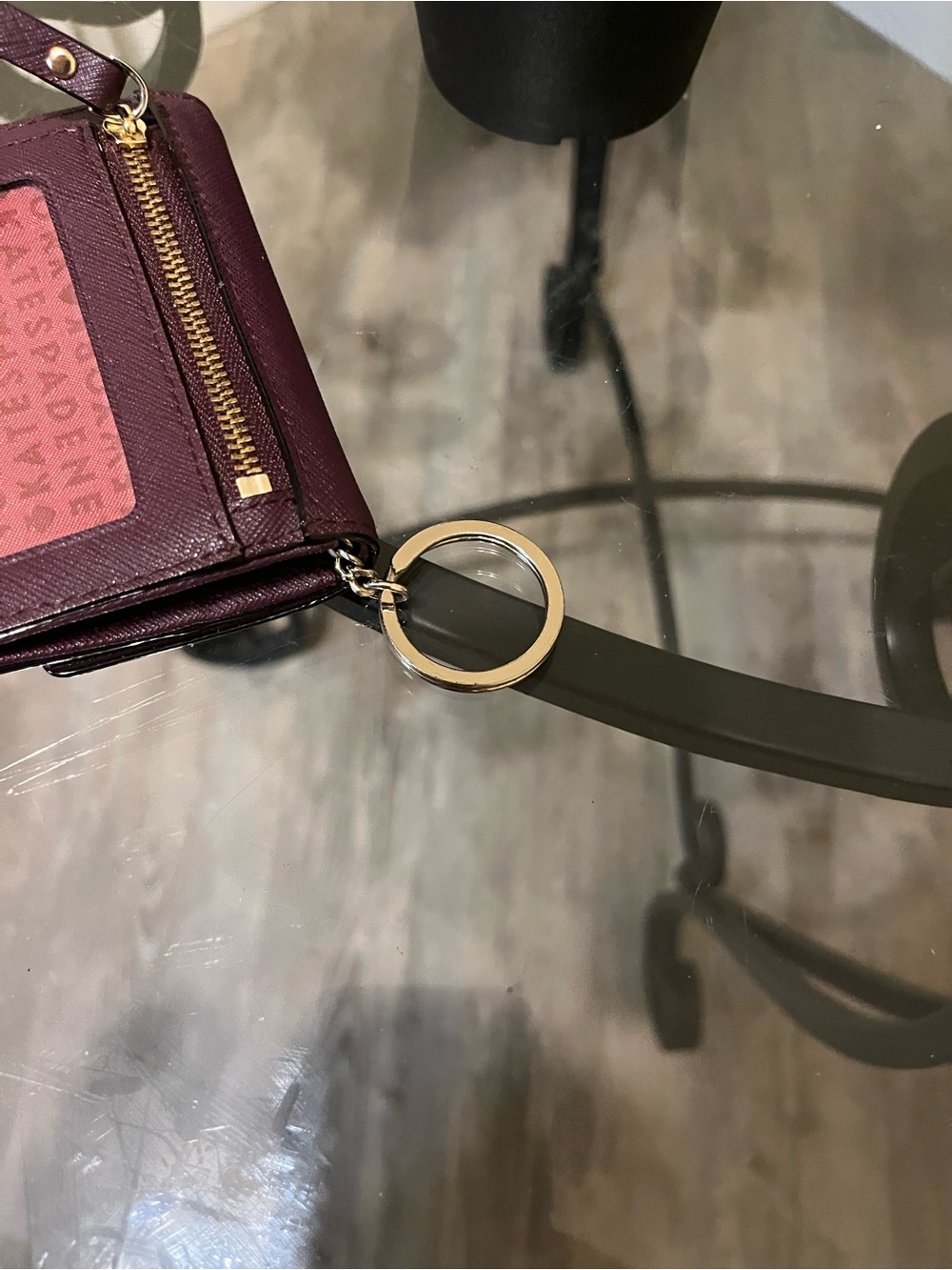 kate spade Plum Saffiano Leather Small Wallet with Gold Hardware - Picture 10 of 15